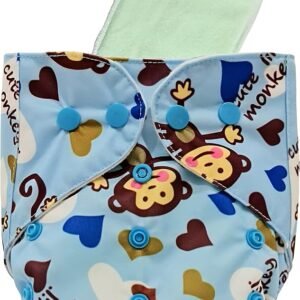 Reusable Diaper with 2 inserts - Monkey