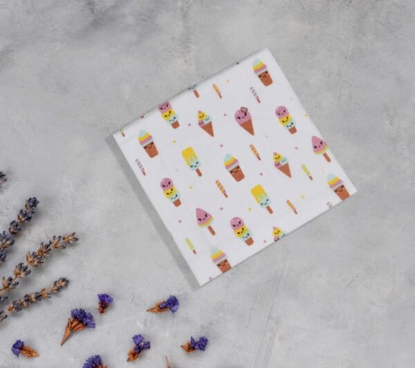 Muslin swaddles -  Ice cream 100cm X 100cm - Image 2